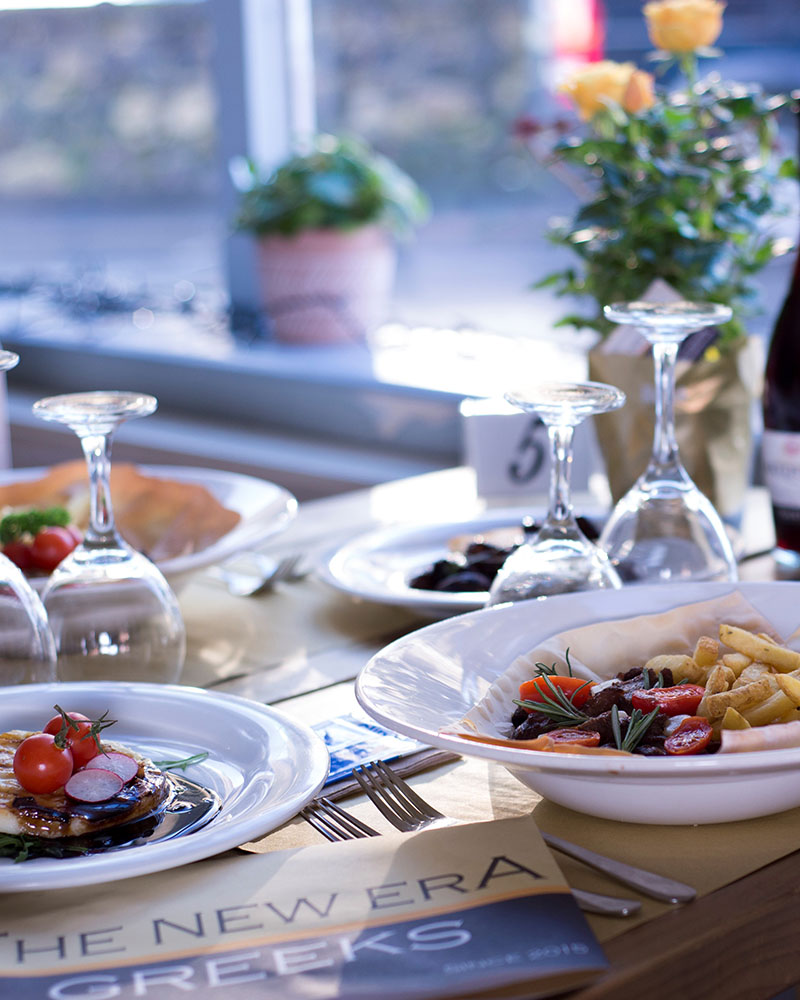 A delicious plate of authentic Greek food served at The New Era Greeks