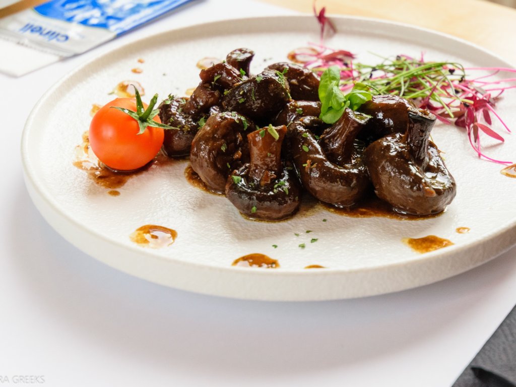 Honey glazed mushrooms