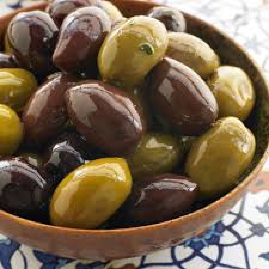 A bowl of Greek olives